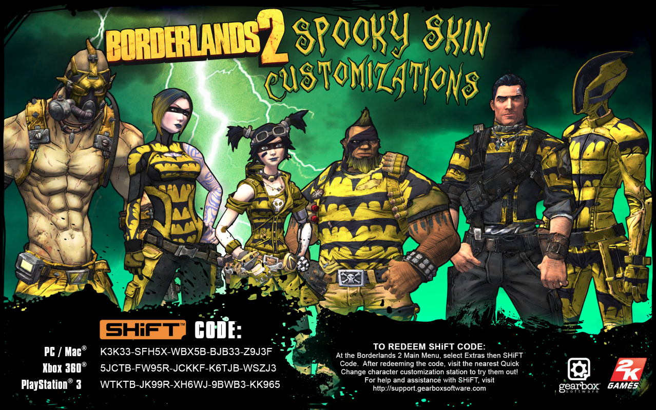Borderlands 2 Spooky Character Skins - Gearbox Software